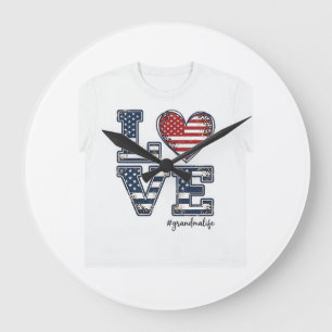 Patriottische oma leven liefde vintage shirt ontwe grote klok
