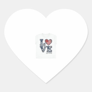 Patriottische oma leven liefde vintage shirt ontwe hart sticker