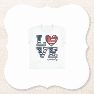 Patriottische oma leven liefde vintage shirt ontwe kartonnen onderzetters