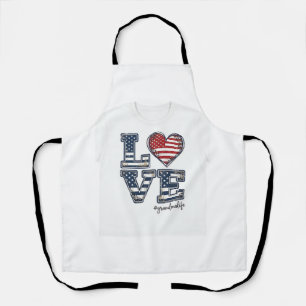 Patriottische oma leven liefde vintage shirt ontwe schort