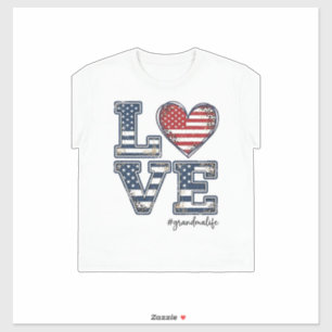 Patriottische oma leven liefde vintage shirt ontwe sticker