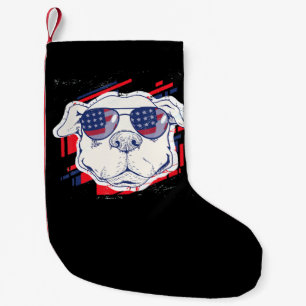 Patriottische Onafhankelijkheidsdag Bulldog Lover Kleine Kerstsok