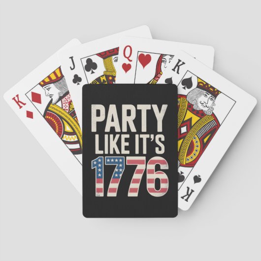 Patriottische Onafhankelijkheidsdag, feest alsof h Pokerkaarten (Achterkant)
