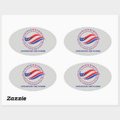 Patriottische Onafhankelijkheidsdag Kleding VS Ste Ovale Sticker (Vel)