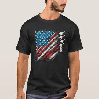 Patriottische Onafhankelijkheidsdag VS Vlag Jets 4 T-shirt