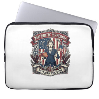 Patriottische Onderwijzer Vector Grafische T-shirt Laptop Sleeve