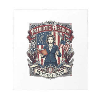 Patriottische Onderwijzer Vector Grafische T-shirt Notitieblok