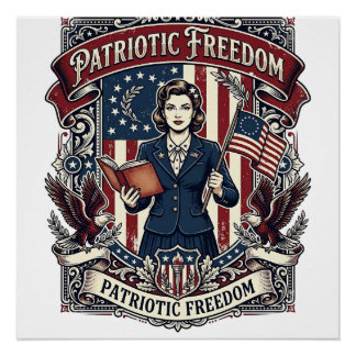 Patriottische Onderwijzer Vector Grafische T-shirt Perfect Poster