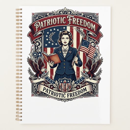 Patriottische Onderwijzer Vector Grafische T-shirt Planner (Voorkant)