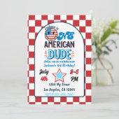 Patriottische One American Dude Verjaardag Uitnodi Kaart (Staand voorkant)