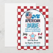 Patriottische One American Dude Verjaardag Uitnodi Kaart (Voorkant / Achterkant)