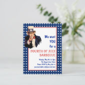 Patriottische Oom Sam 4TH VAN JULI BBQ BARBECUE Briefkaart (Staand voorkant)