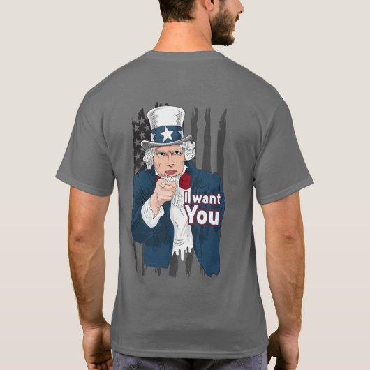 patriottische oom Sam America T-shirt (Achterkant)