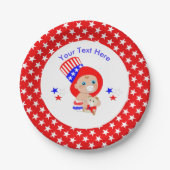Patriottische oom Sam American Baby Persoonlijk Papieren Bordje (Voorkant)