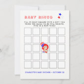 Patriottische oom Sam American Baby shower Bingo Kaart (Voorkant)