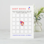 Patriottische oom Sam American Baby shower Bingo Kaart (Staand voorkant)