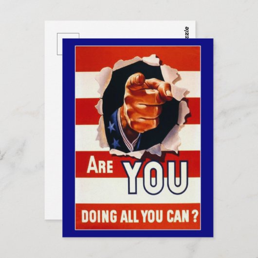 patriottische oom Sam Briefkaart (Voorkant / Achterkant)