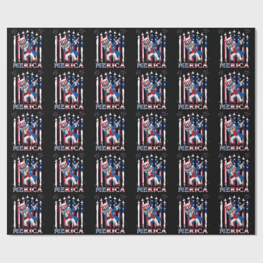 Patriottische oom Sam Dabbing, 4 juli Cadeaupapier (Vlak)