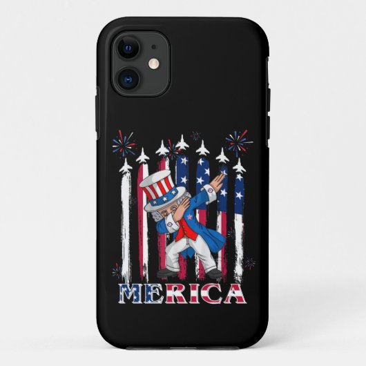 Patriottische oom Sam Dabbing, 4 juli Case-Mate iPhone Case (Achterkant)