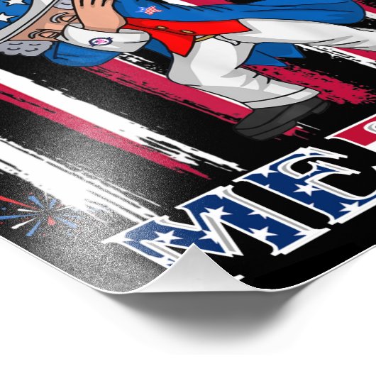 Patriottische oom Sam Dabbing, 4 juli Foto Afdruk (Hoek)