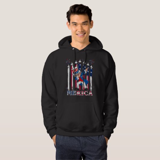 Patriottische oom Sam Dabbing, 4 juli Hoodie (Voorkant volledig)