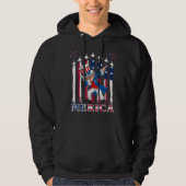 Patriottische oom Sam Dabbing, 4 juli Hoodie (Voorkant)