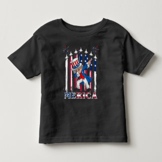 Patriottische oom Sam Dabbing, 4 juli Kinder Shirts