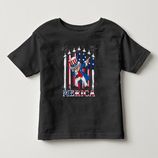 Patriottische oom Sam Dabbing, 4 juli Kinder Shirts (Voorkant)