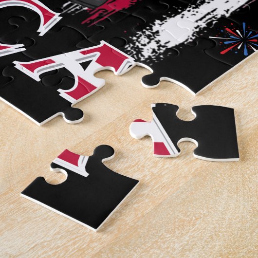 Patriottische oom Sam Dabbing, 4 juli Legpuzzel (Zijkant)