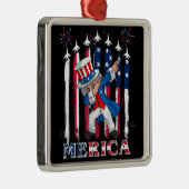 Patriottische oom Sam Dabbing, 4 juli Metalen Ornament (Rechts)
