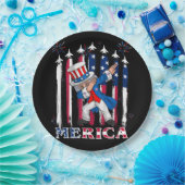 Patriottische oom Sam Dabbing, 4 juli Papieren Bordje (Feest)