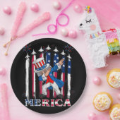 Patriottische oom Sam Dabbing, 4 juli Papieren Bordje (Feest)