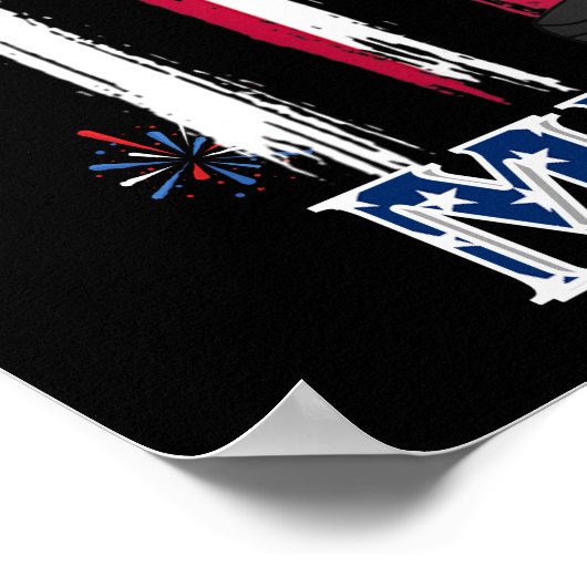 Patriottische oom Sam Dabbing, 4 juli Poster (Hoek)