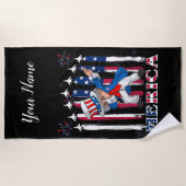 Patriottische oom Sam Dabbing, 4 juli Strandlaken (Voorkant)