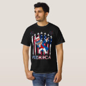 Patriottische oom Sam Dabbing, 4 juli T-shirt (Voorkant volledig)