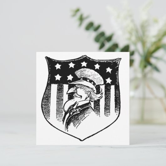 patriottische oom Sam en Amerikaanse vlag (Staand voorkant)