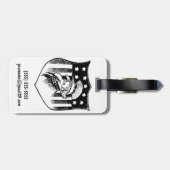 patriottische oom Sam en Amerikaanse vlag Bagagelabel (Achterkant horizontaal)