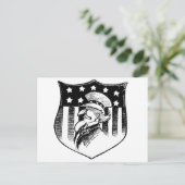 patriottische oom Sam en Amerikaanse vlag Briefkaart (Staand voorkant)