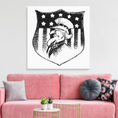 patriottische oom Sam en Amerikaanse vlag Canvas Afdruk (Insitu (Woonkamer))