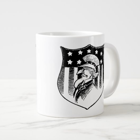  patriottische oom Sam en Amerikaanse vlag Grote Koffiekop (Voorkant rechts)