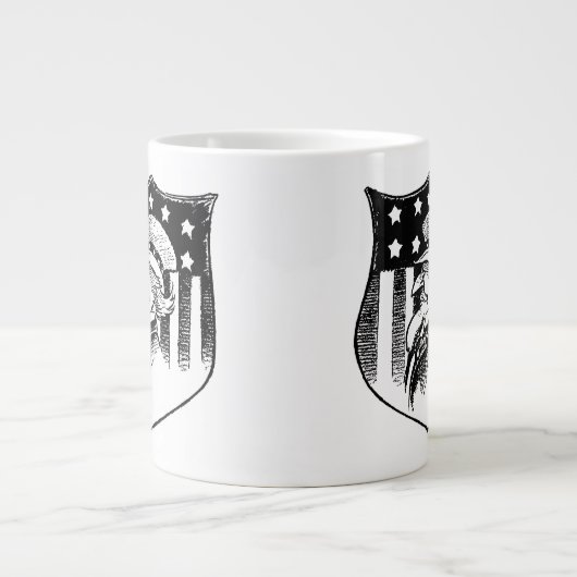  patriottische oom Sam en Amerikaanse vlag Grote Koffiekop (Voorkant)
