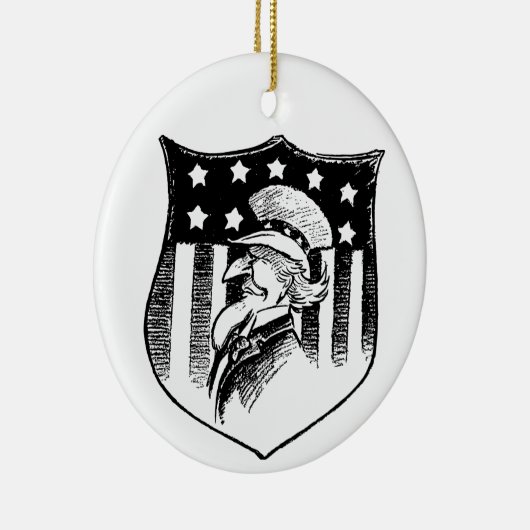 patriottische oom Sam en Amerikaanse vlag Keramisch Ornament (Rechts)