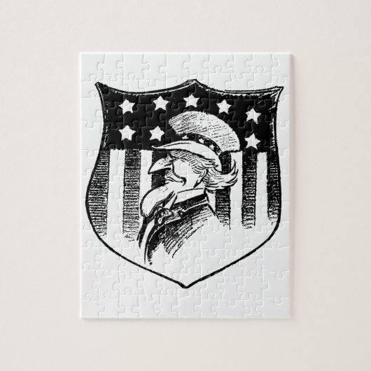  patriottische oom Sam en Amerikaanse vlag Legpuzzel (Verticaal)