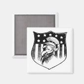  patriottische oom Sam en Amerikaanse vlag Magneet (Voorkant / Achterkant)