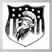  patriottische oom Sam en Amerikaanse vlag Poster (Voorkant)