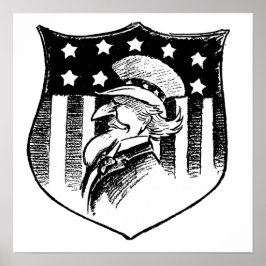  patriottische oom Sam en Amerikaanse vlag Poster