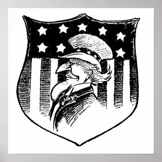 patriottische oom Sam en Amerikaanse vlag Poster (Voorkant)