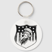 patriottische oom Sam en Amerikaanse vlag Sleutelhanger (Voorkant)