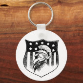 patriottische oom Sam en Amerikaanse vlag Sleutelhanger (Voorkant)