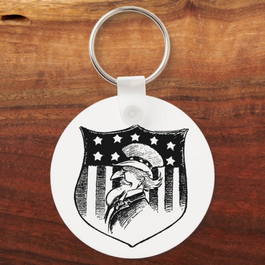  patriottische oom Sam en Amerikaanse vlag Sleutelhanger (Voorkant)